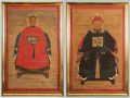 Antique Pair Chinese Ancestor Portraits