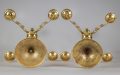 Antique English Brass Candelabra, Pair