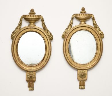 Pair Italian Giltwood Mirrors, Circa 1810