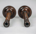Antique Pair Rosewood Barley Twist Candlesticks