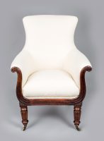 Regency Mahogany Lyre-Shaped Armchair-Front View
