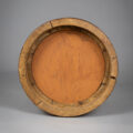 19th Century Round Satinwood Stool with Red Leather Seat