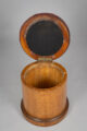 19th Century Round Satinwood Stool with Red Leather Seat