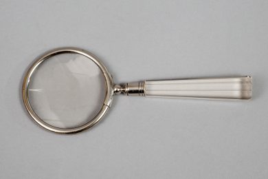 Art Deco Magnifying Glass with Cut-Glass Handle