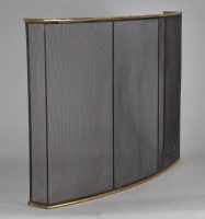Brass and Wire Mesh Fireplace Fender