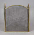 Brass and Wire Three Panel Folding Fireplace Screen