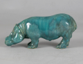 Ceramic Glazed Turquoise Hippo