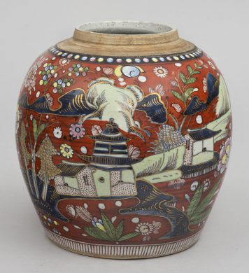 Chinese Export Clobbered Jar, Circa 1780
