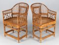 Pair of Brighton Pavilion Style Bamboo Armchairs
