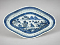 Chinese Export Blue and White Lobed Dish