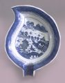 Chinese Export Canton Blue and White Leaf Dish