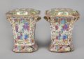 Chinese Export Famille Rose Bough Pots, a Pair