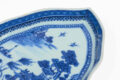 Chinese Export Blue and White Leaf-Shaped Dish