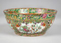 Antique 19th Century Chinese Export Porcelain Rose Medallion Bowl