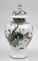 Chinese Famille Verte Baluster Jar and Cover, 18th Century