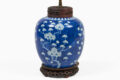 Chinese Blue and White Porcelain Prunus Ginger Jar Lamp