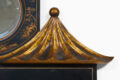 Chinoiserie Ebonized Two-Tiered Pagoda Topped Mirror