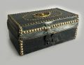 Early American Leather Bound Brass Studded Box