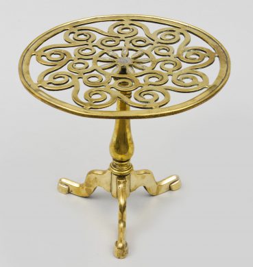 English Antique Brass Tripod Trivet, Circa 1820