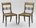 English Antique Pair Regency Gilded & Caned Side Chairs