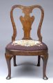English Antique Period Queen Anne Walnut Side Chair
