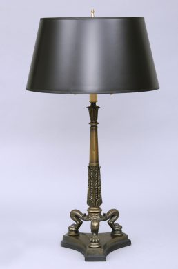 English Regency Antique Bronze Lamp, Circa 1820