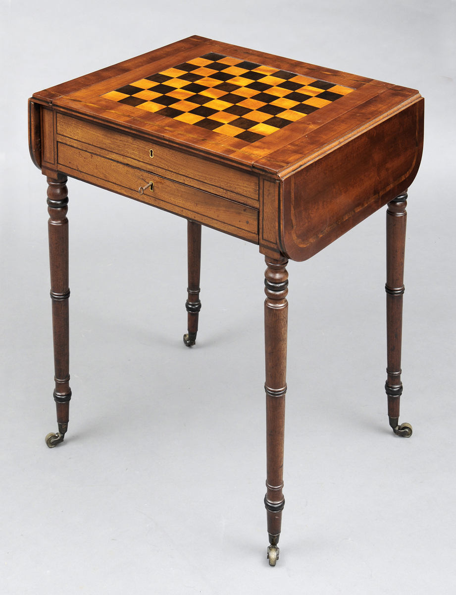 English Regency Mahogany Antique Pembroke Games Table