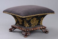 English Antique Regency Ladies Footstool-Main Angled View