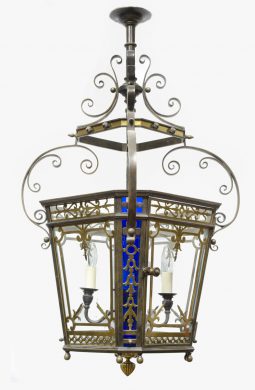 English Antique Victorian Bronze Lantern