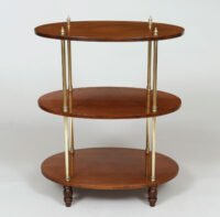English Campaign Three-Tier Stand or Side Table