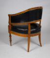 French Directoire Walnut Leather Desk Chair