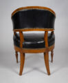French Directoire Walnut Leather Desk Chair