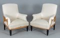 French Napoleon III Armchairs, a Pair