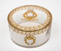 French Round Gilded Glass Box, Circa 1880