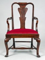 George II Elm Open Arm Chair
