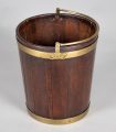 George III Brass-Banded Mahogany Peat Bucket