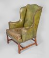 George III Leather Wing Chair