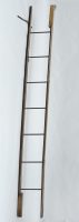 Georgian Ash and Iron Hinged Folding Ladder, Circa 1830-Main Front View