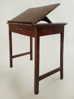 Georgian Mahogany Reading or Writing Table Adjustable Slope-Main Angled View Slope Open