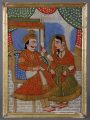Indian Framed Reverse Glass Painting of Maharajah