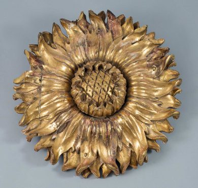 Italian Carved and Gilded Sunflower Sculpture