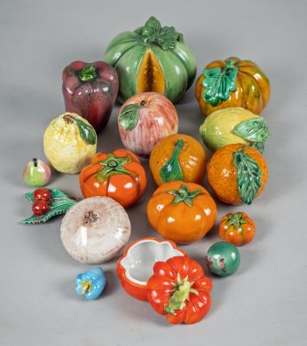 Italian Majolica Individual Fruits and Vegetables