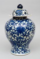 Chinese Porcelain Blue and White Baluster Vase and Lid