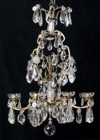 Large French Antique Crystal Chandelier