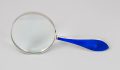 Magnifying Glass with Sterling and Cobalt Enamel Handle