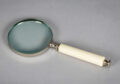 Antique Magnifying Glass with Carved White Handle