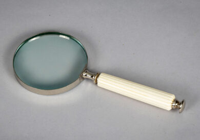 Antique Magnifying Glass with Carved White Handle
