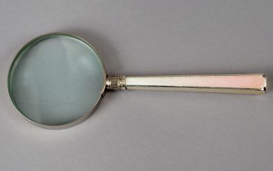 Antique Magnifying Glass with Pink Enamel Handle