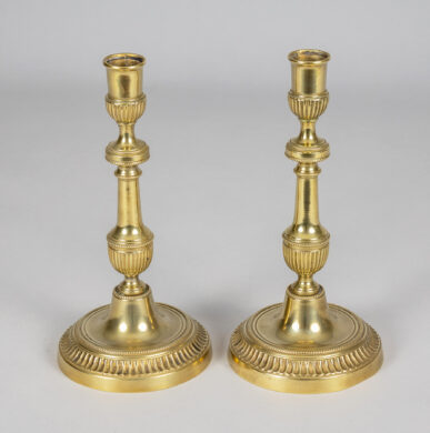 Pair 19th Century French Brass Candlesticks