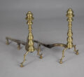 Pair American Brass Andirons